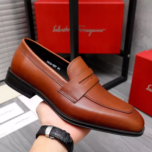 Cheap Salvatore Ferragamo Leather Shoes For Men #1293114 Replica Wholesale [$85.00 USD] [ITEM#1293114] on Replica Salvatore Ferragamo Leather Shoes