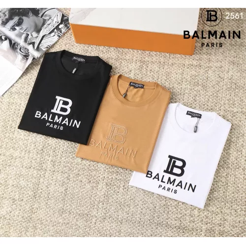 Cheap Balmain T-Shirts Short Sleeved For Men #1293452 Replica Wholesale [$38.00 USD] [ITEM#1293452] on Replica Balmain T-Shirts