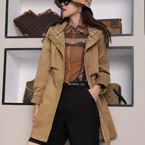 Cheap Burberry Trench Coat Long Sleeved For Women #1295269 Replica Wholesale [$160.00 USD] [ITEM#1295269] on Replica Burberry Trench Coat