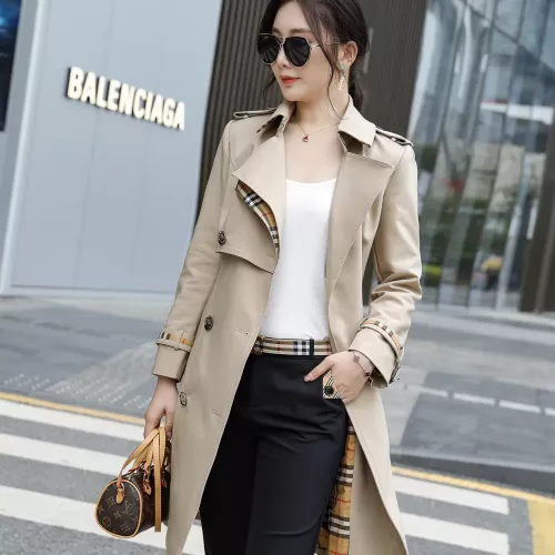 Cheap Burberry Trench Coat Long Sleeved For Women #1295285 Replica Wholesale [$160.00 USD] [ITEM#1295285] on Replica Burberry Trench Coat