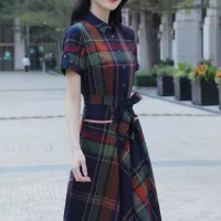 Cheap Burberry Dresses Short Sleeved For Women #1295319 Replica Wholesale [$96.00 USD] [ITEM#1295319] on Replica Burberry Dresses