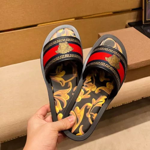 Cheap Versace Slippers For Men #1303830 Replica Wholesale [$52.00 USD] [ITEM#1303830] on Replica Versace Slippers