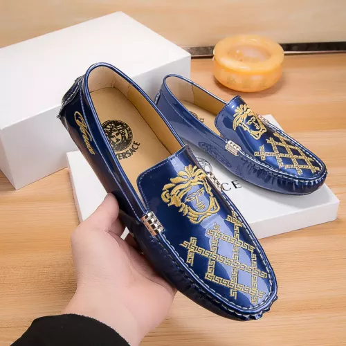 Cheap Versace Leather Shoes For Men #1303838 Replica Wholesale [$72.00 USD] [ITEM#1303838] on Replica Versace Leather Shoes