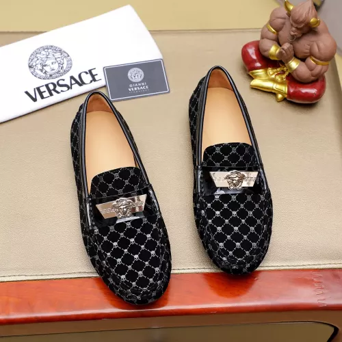 Cheap Versace Leather Shoes For Men #1303847 Replica Wholesale [$76.00 USD] [ITEM#1303847] on Replica Versace Leather Shoes