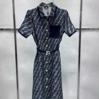 Cheap Fendi Dresses Short Sleeved For Women #1303802 Replica Wholesale [$96.00 USD] [ITEM#1303802] on Replica Fendi Dresses