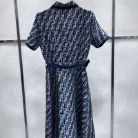 Cheap Fendi Dresses Short Sleeved For Women #1303802 Replica Wholesale [$96.00 USD] [ITEM#1303802] on Replica Fendi Dresses