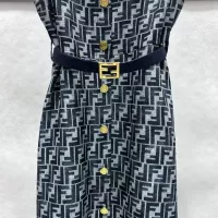 Cheap Fendi Dresses Short Sleeved For Women #1303802 Replica Wholesale [$96.00 USD] [ITEM#1303802] on Replica Fendi Dresses