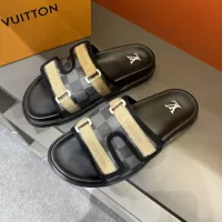 Cheap Louis Vuitton Slippers For Men #1303823 Replica Wholesale [$56.00 USD] [ITEM#1303823] on Replica Louis Vuitton Slippers