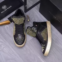 Cheap Philipp Plein PP High Tops Shoes For Men #1304035 Replica Wholesale [$130.00 USD] [ITEM#1304035] on Replica Philipp Plein PP High Tops Shoes