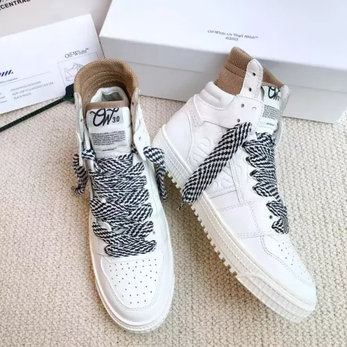 Cheap Off-White High Tops Shoes For Men #1319153 Replica Wholesale [$112.00 USD] [ITEM#1319153] on Replica Off-White High Tops Shoes