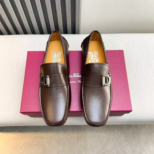 Cheap Salvatore Ferragamo Leather Shoes For Men #1319309 Replica Wholesale [$100.00 USD] [ITEM#1319309] on Replica Salvatore Ferragamo Leather Shoes