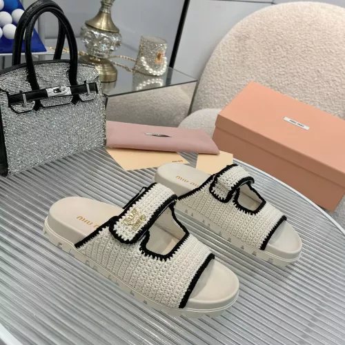 Cheap MIU MIU Slippers For Women #1320327 Replica Wholesale [$92.00 USD] [ITEM#1320327] on Replica MIU MIU Slippers