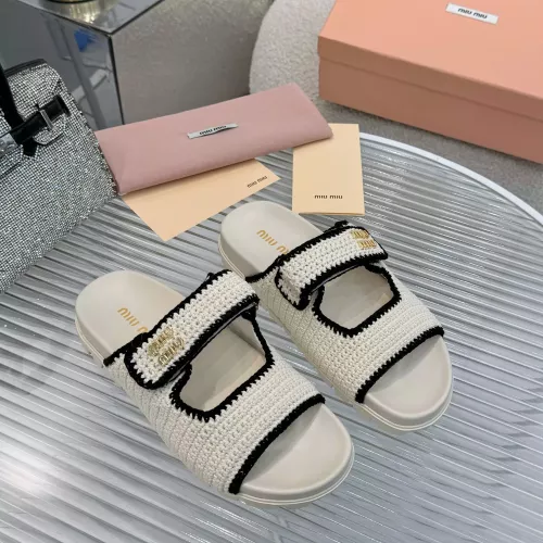 Cheap MIU MIU Slippers For Women #1320327 Replica Wholesale [$92.00 USD] [ITEM#1320327] on Replica MIU MIU Slippers