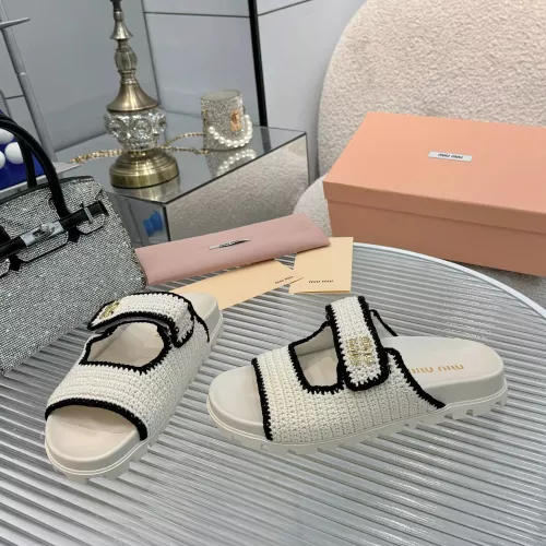 Cheap MIU MIU Slippers For Women #1320327 Replica Wholesale [$92.00 USD] [ITEM#1320327] on Replica MIU MIU Slippers
