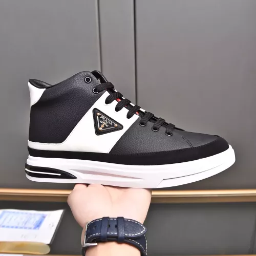 Cheap Prada High Top Shoes For Men #1329666 Replica Wholesale [$85.00 USD] [ITEM#1329666] on Replica Prada High Top Shoes