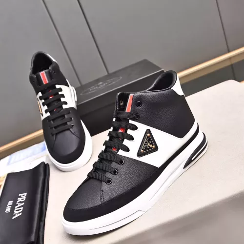 Cheap Prada High Top Shoes For Men #1329666 Replica Wholesale [$85.00 USD] [ITEM#1329666] on Replica Prada High Top Shoes