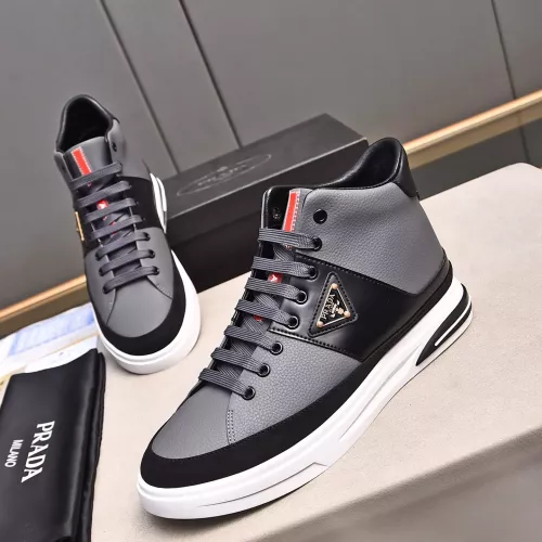 Cheap Prada High Top Shoes For Men #1329667 Replica Wholesale [$85.00 USD] [ITEM#1329667] on Replica Prada High Top Shoes
