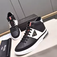 Cheap Prada High Top Shoes For Men #1329666 Replica Wholesale [$85.00 USD] [ITEM#1329666] on Replica Prada High Top Shoes