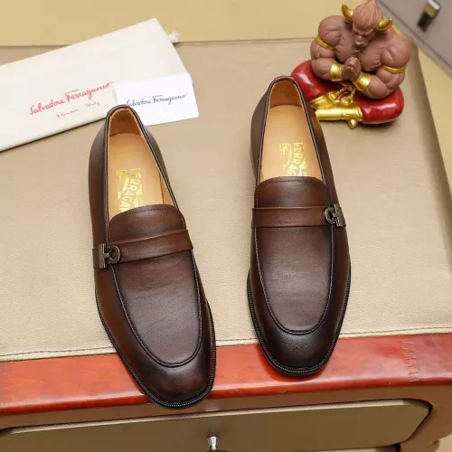 Cheap Salvatore Ferragamo Leather Shoes For Men #1330774 Replica Wholesale [$85.00 USD] [ITEM#1330774] on Replica Salvatore Ferragamo Leather Shoes