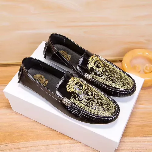 Cheap Versace Leather Shoes For Men #1330826 Replica Wholesale [$72.00 USD] [ITEM#1330826] on Replica Versace Leather Shoes