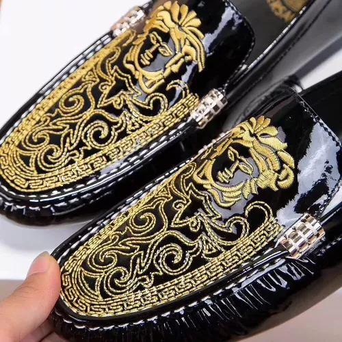 Cheap Versace Leather Shoes For Men #1330826 Replica Wholesale [$72.00 USD] [ITEM#1330826] on Replica Versace Leather Shoes