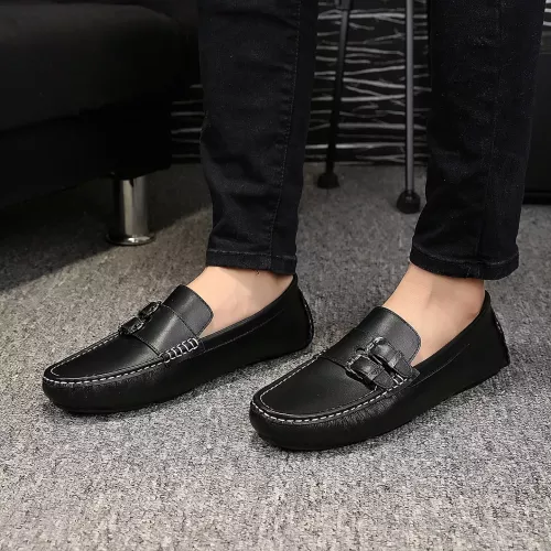 Cheap Versace Leather Shoes For Men #1331290 Replica Wholesale [$76.00 USD] [ITEM#1331290] on Replica Versace Leather Shoes