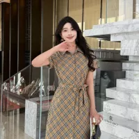 Cheap Burberry Dresses Short Sleeved For Women #1335846 Replica Wholesale [$85.00 USD] [ITEM#1335846] on Replica Burberry Dresses