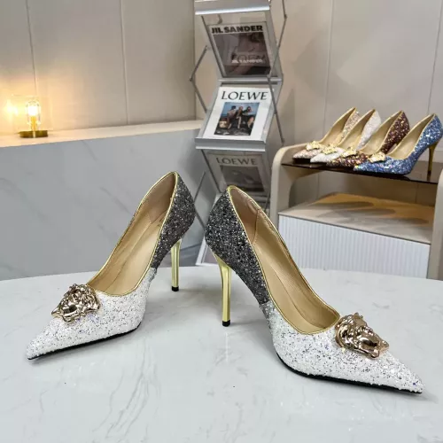 Cheap Versace High-Heeled Shoes For Women #1341721 Replica Wholesale [$82.00 USD] [ITEM#1341721] on Replica Versace High-Heeled Shoes