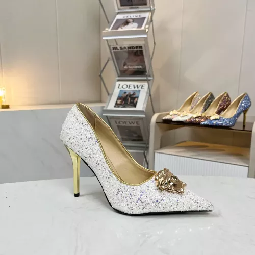Cheap Versace High-Heeled Shoes For Women #1341722 Replica Wholesale [$82.00 USD] [ITEM#1341722] on Replica Versace High-Heeled Shoes