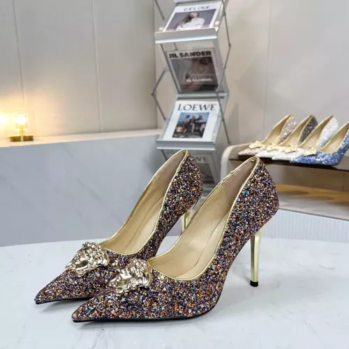 Cheap Versace High-Heeled Shoes For Women #1341724 Replica Wholesale [$82.00 USD] [ITEM#1341724] on Replica Versace High-Heeled Shoes