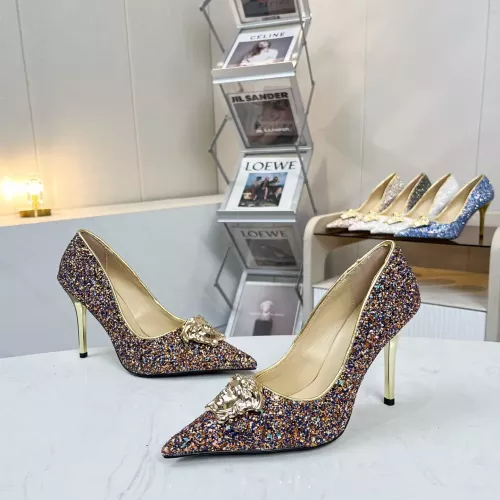 Cheap Versace High-Heeled Shoes For Women #1341724 Replica Wholesale [$82.00 USD] [ITEM#1341724] on Replica Versace High-Heeled Shoes