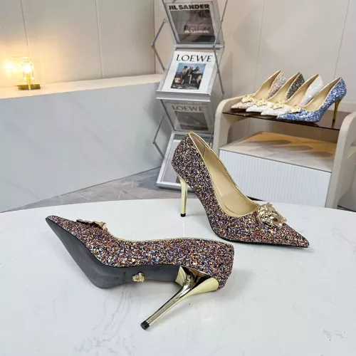 Cheap Versace High-Heeled Shoes For Women #1341724 Replica Wholesale [$82.00 USD] [ITEM#1341724] on Replica Versace High-Heeled Shoes