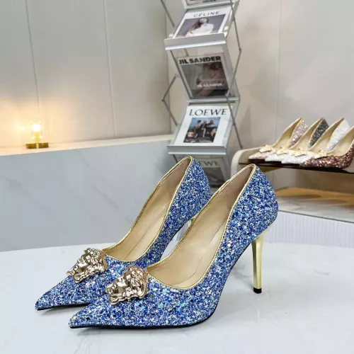 Cheap Versace High-Heeled Shoes For Women #1341725 Replica Wholesale [$82.00 USD] [ITEM#1341725] on Replica Versace High-Heeled Shoes