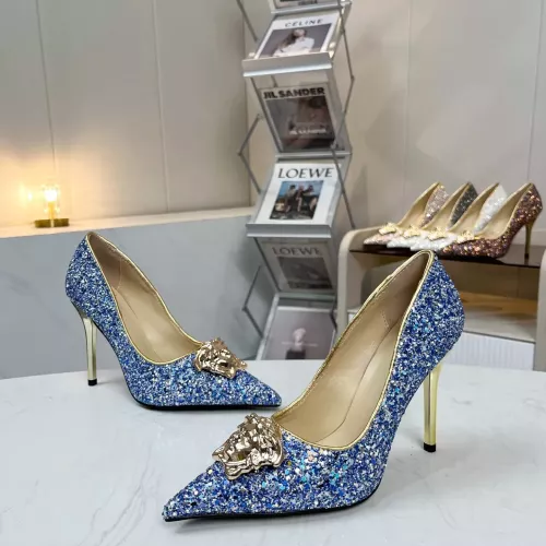 Cheap Versace High-Heeled Shoes For Women #1341725 Replica Wholesale [$82.00 USD] [ITEM#1341725] on Replica Versace High-Heeled Shoes