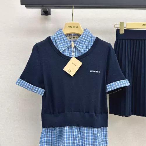 Cheap MIU MIU Tracksuits Short Sleeved For Women #1342249 Replica Wholesale [$160.00 USD] [ITEM#1342249] on Replica MIU MIU Tracksuits
