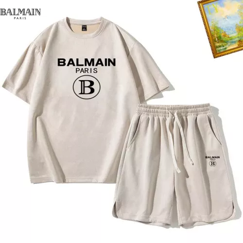 Cheap Balmain Tracksuits Short Sleeved For Men #1342440 Replica Wholesale [$48.00 USD] [ITEM#1342440] on Replica Balmain Tracksuits