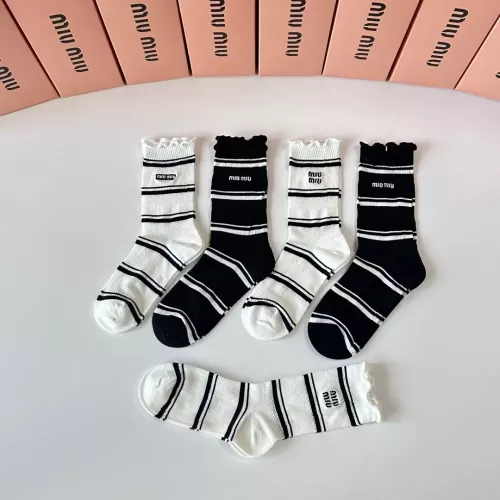 Cheap MIU MIU Socks #1345937 Replica Wholesale [$29.00 USD] [ITEM#1345937] on Replica MIU MIU Socks