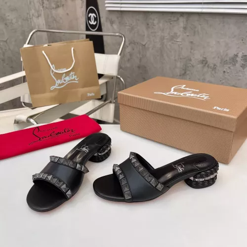 Cheap Christian Louboutin CL Slippers For Women #1348509 Replica Wholesale [$98.00 USD] [ITEM#1348509] on Replica Christian Louboutin CL Slippers
