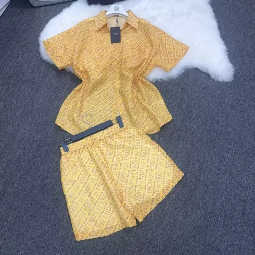 Cheap Fendi Tracksuits Short Sleeved For Women #1350956 Replica Wholesale [$76.00 USD] [ITEM#1350956] on Replica Fendi Tracksuits