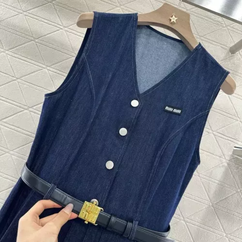 Cheap MIU MIU Dresses Sleeveless For Women #1351077 Replica Wholesale [$76.00 USD] [ITEM#1351077] on Replica MIU MIU Dresses