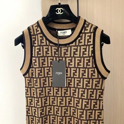 Cheap Fendi Dresses Sleeveless For Women #1351417 Replica Wholesale [$98.00 USD] [ITEM#1351417] on Replica Fendi Dresses