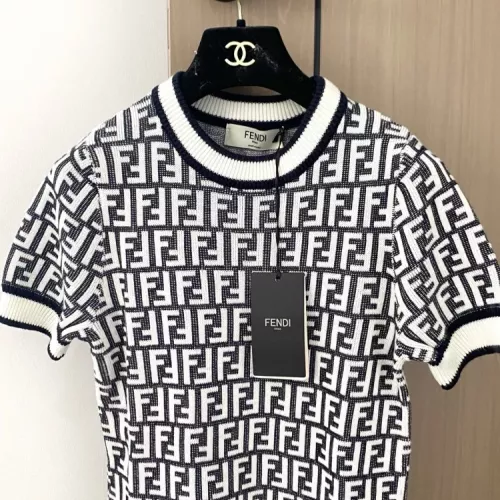Cheap Fendi Dresses Short Sleeved For Women #1351421 Replica Wholesale [$100.00 USD] [ITEM#1351421] on Replica Fendi Dresses