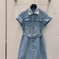 Cheap Christian Dior Dresses Short Sleeved For Women #1342014 Replica Wholesale [$88.00 USD] [ITEM#1342014] on Replica Christian Dior Dresses