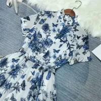 Cheap Christian Dior Dresses Short Sleeved For Women #1342024 Replica Wholesale [$115.00 USD] [ITEM#1342024] on Replica Christian Dior Dresses