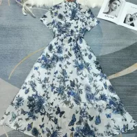 Cheap Christian Dior Dresses Short Sleeved For Women #1342024 Replica Wholesale [$115.00 USD] [ITEM#1342024] on Replica Christian Dior Dresses
