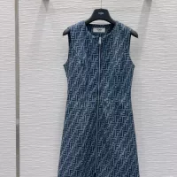 Cheap Fendi Dresses Sleeveless For Women #1342031 Replica Wholesale [$98.00 USD] [ITEM#1342031] on Replica Fendi Dresses