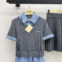Cheap MIU MIU Tracksuits Short Sleeved For Women #1342250 Replica Wholesale [$160.00 USD] [ITEM#1342250] on Replica MIU MIU Tracksuits