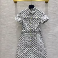 Cheap Louis Vuitton LV Dresses Short Sleeved For Women #1342270 Replica Wholesale [$130.00 USD] [ITEM#1342270] on Replica Louis Vuitton LV Dresses