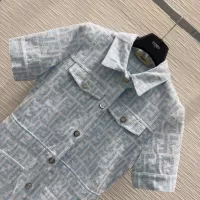 Cheap Fendi Dresses Short Sleeved For Women #1342293 Replica Wholesale [$132.00 USD] [ITEM#1342293] on Replica Fendi Dresses