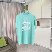 Cheap Chanel T-Shirts Short Sleeved For Unisex #1343250 Replica Wholesale [$42.00 USD] [ITEM#1343250] on Replica Chanel T-Shirts